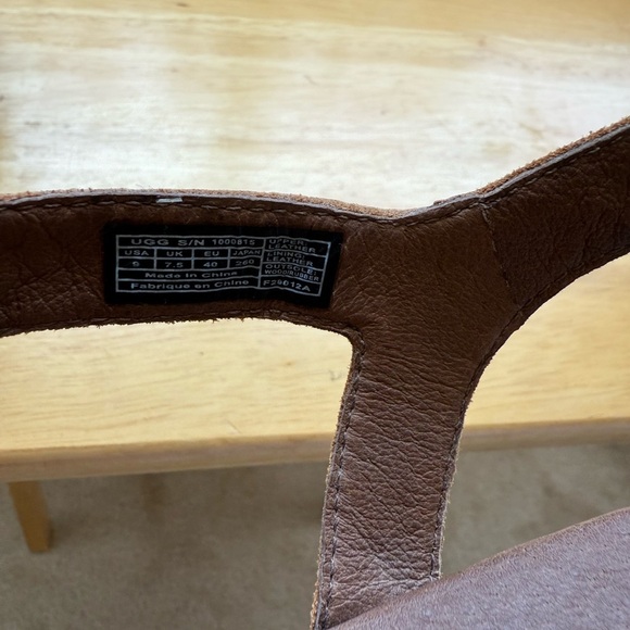 NWOT UGG Brown Leather Nadia Studded Clog Sandal Heels in Size 9 - Picture 8 of 9